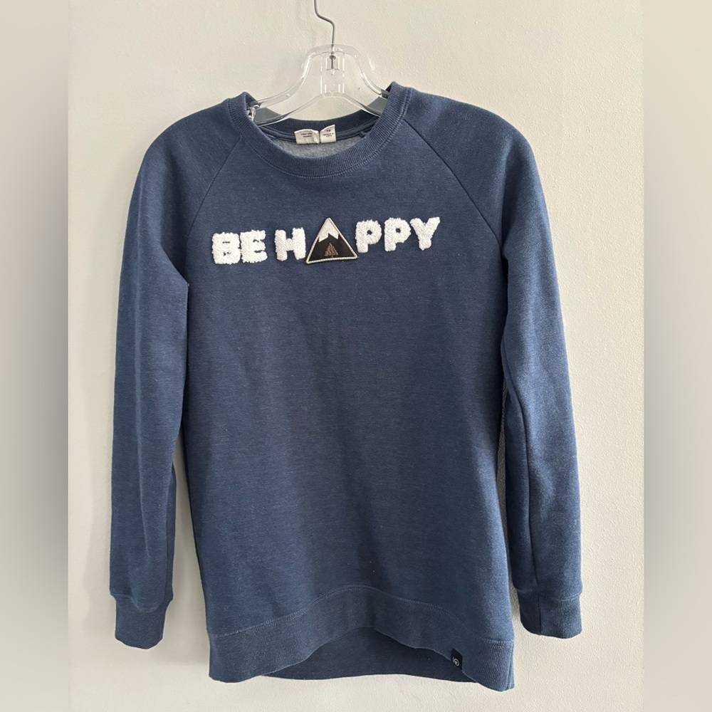 Tentree Happy Navy Chenille Crew Sweatshirt Grey Size XS